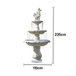 SOLARA Natural Sandstone Outdoor Fountain Hand-Polished Texture Continuous Water Flow Garden Centrepiece