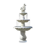 SOLARA Natural Sandstone Outdoor Fountain Hand-Polished Texture Continuous Water Flow Garden Centrepiece