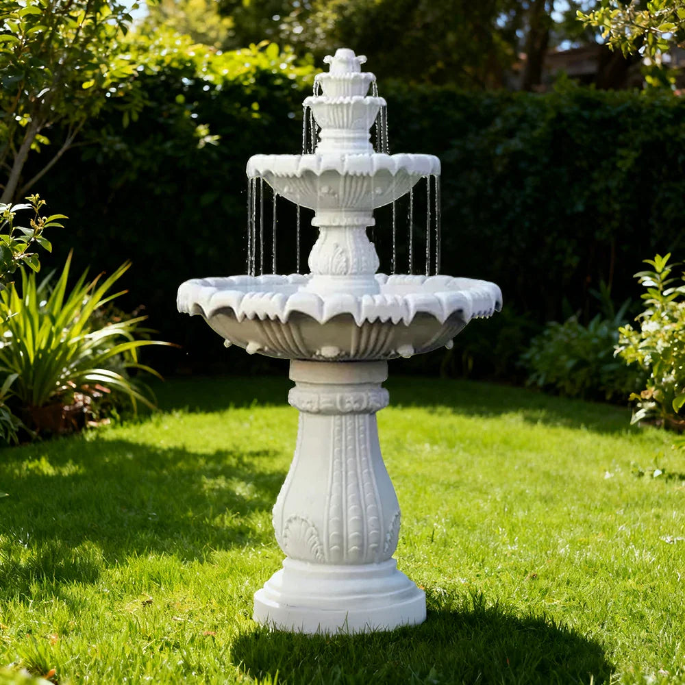 SOLARA Natural Sandstone Outdoor Fountain Circulation Pump Included Smooth Polished Stone Premium Water Feature