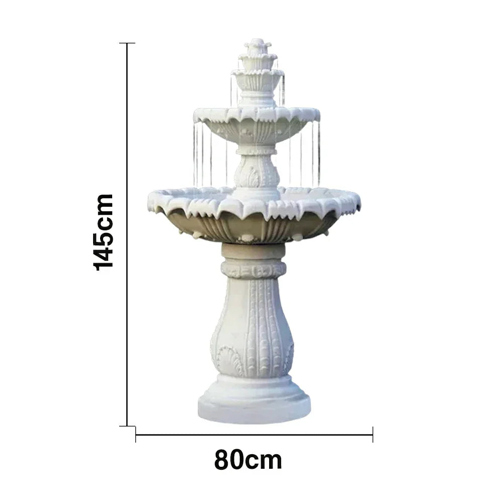 SOLARA Natural Sandstone Outdoor Fountain Circulation Pump Included Smooth Polished Stone Premium Water Feature