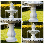 SOLARA Natural Sandstone Outdoor Fountain Circulation Pump Included Smooth Polished Stone Premium Water Feature