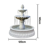SOLARA Natural Sandstone Outdoor Fountain with 1.2m Fish Pond Circulation Pump Included Smooth Polished Stone Premium Water Feature