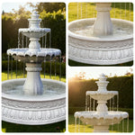 SOLARA Natural Sandstone Outdoor Fountain with 1.2m Fish Pond Circulation Pump Included Smooth Polished Stone Premium Water Feature