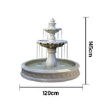 SOLARA Natural Sandstone Outdoor Fountain with 1.5m Fish Pond Circulation Pump Included Smooth Polished Stone Premium Water Feature