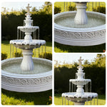 SOLARA Natural Sandstone Outdoor Fountain with 1.7m Fish Pond Circulation Pump Included Smooth Polished Stone Premium Water Feature