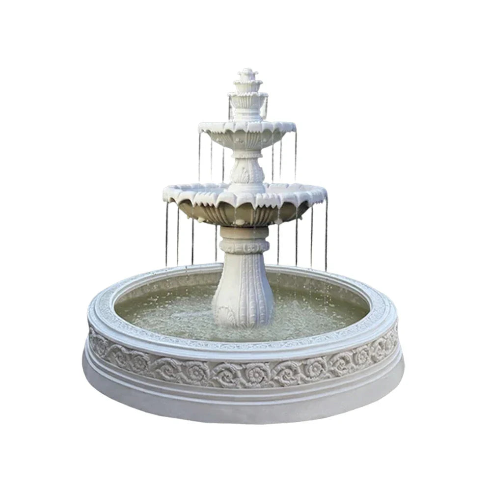SOLARA Natural Sandstone Outdoor Fountain with 1.7m Fish Pond Circulation Pump Included Smooth Polished Stone Premium Water Feature