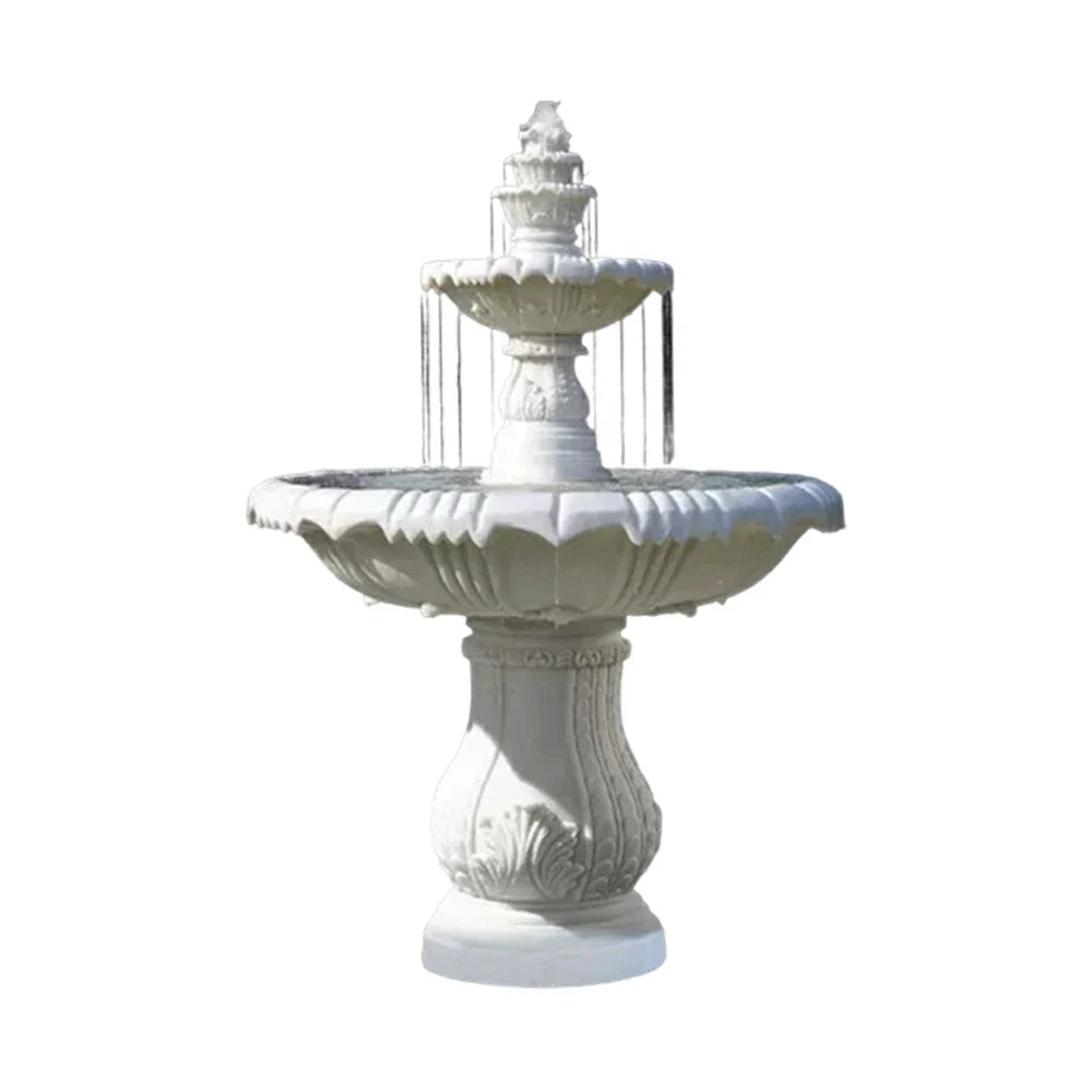 SOLARA Natural Sandstone Outdoor Fountain Carved Stone Detail Built-In Circulation Outdoor Garden Feature