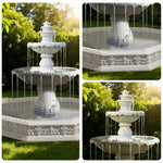 SOLARA Natural Sandstone Outdoor Fountain with 1.9m Fish Pond Carved Stone Detail Built-In Circulation Garden Feature