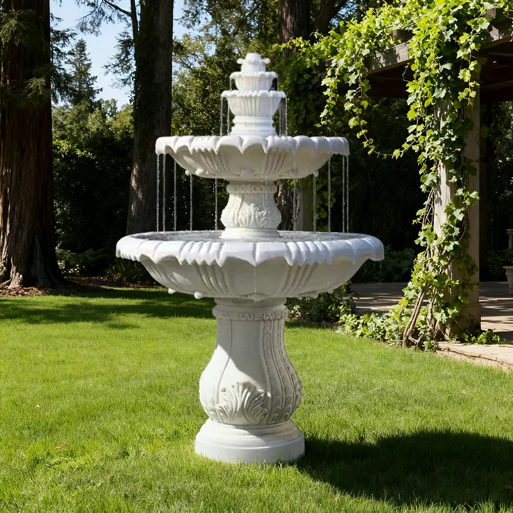 SOLARA Natural Sandstone Outdoor Fountain Natural Sandstone Texture Hand-Polished Finish Peaceful Water Feature