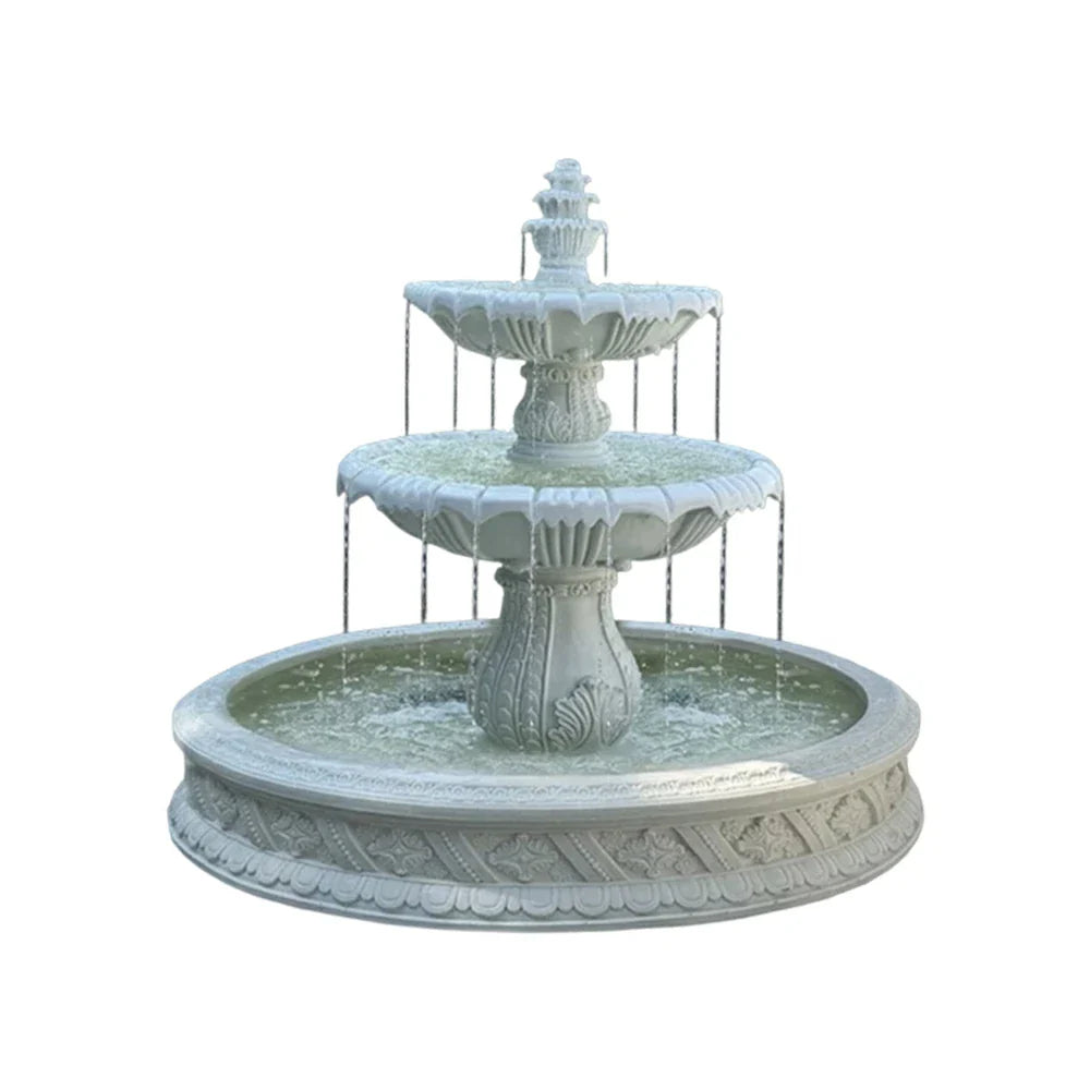 SOLARA Natural Sandstone Outdoor Fountain with 1.5m Fish Pond Natural Sandstone Texture Hand-Polished Finish Peaceful Water Feature