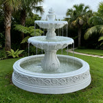 SOLARA Natural Sandstone Outdoor Fountain with 1.7m Fish Pond Natural Sandstone Texture Hand-Polished Finish Peaceful Water Feature