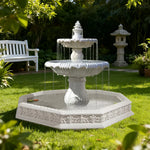 SOLARA Natural Sandstone Outdoor Fountain with 1.9m Fish Pond Natural Sandstone Texture Hand-Polished Finish Peaceful Water Feature