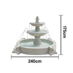 SOLARA Natural Sandstone Outdoor Fountain with 2.4m Fish Pond Natural Sandstone Texture Hand-Polished Finish Peaceful Water Feature