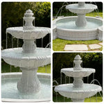 SOLARA Natural Sandstone Outdoor Fountain with 2.4m Fish Pond Natural Sandstone Texture Hand-Polished Finish Peaceful Water Feature