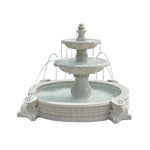 SOLARA Natural Sandstone Outdoor Fountain with 2.4m Fish Pond Natural Sandstone Texture Hand-Polished Finish Peaceful Water Feature