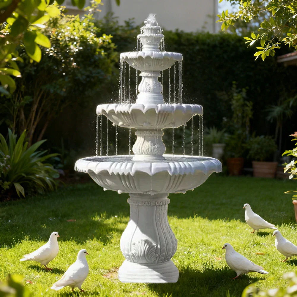 SOLARA Natural Sandstone Outdoor Fountain Built-In Circulation Pump Smooth Stone Texture Pond & Fountain Feature