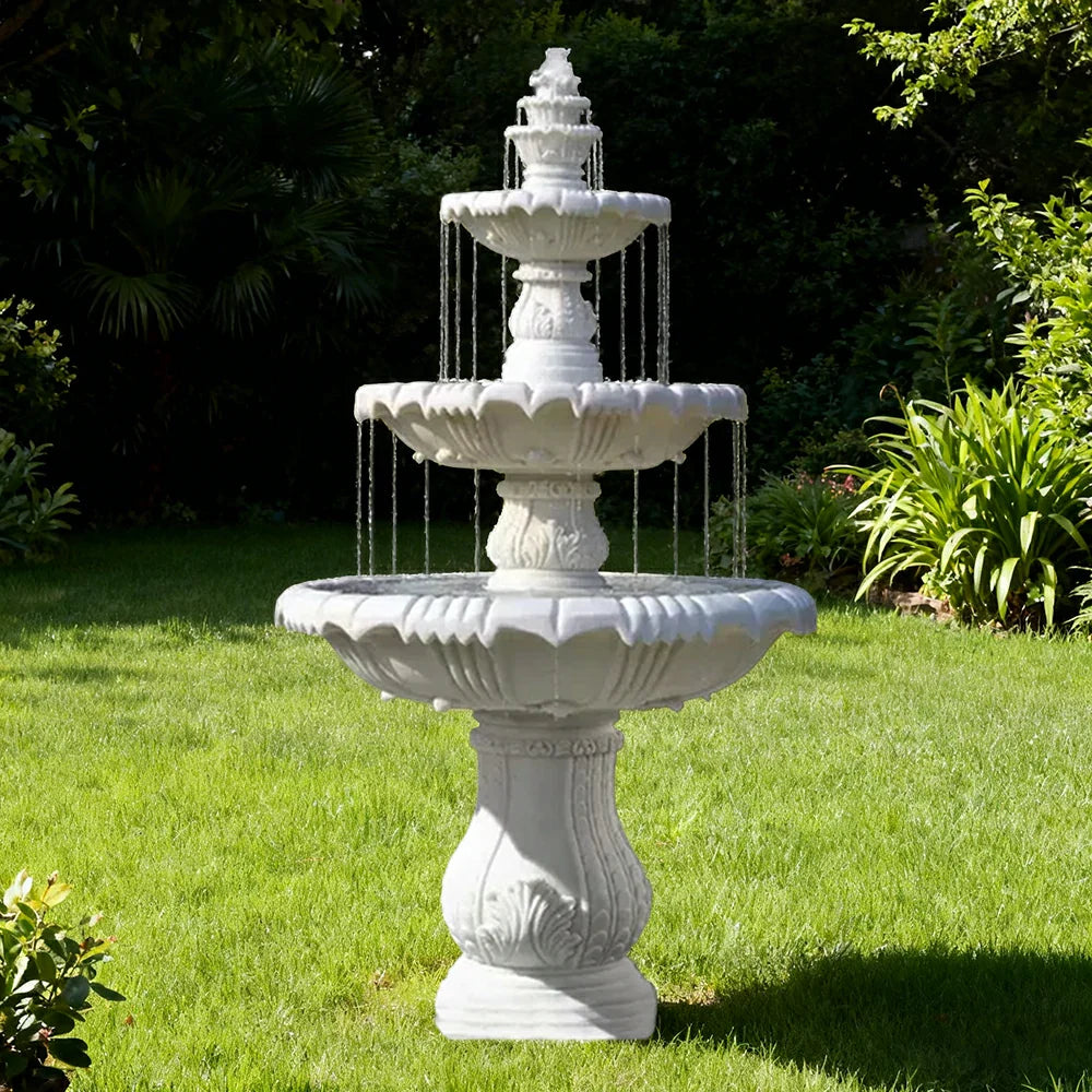 SOLARA Natural Sandstone Outdoor Fountain Built-In Circulation Pump Smooth Stone Texture Pond & Fountain Feature