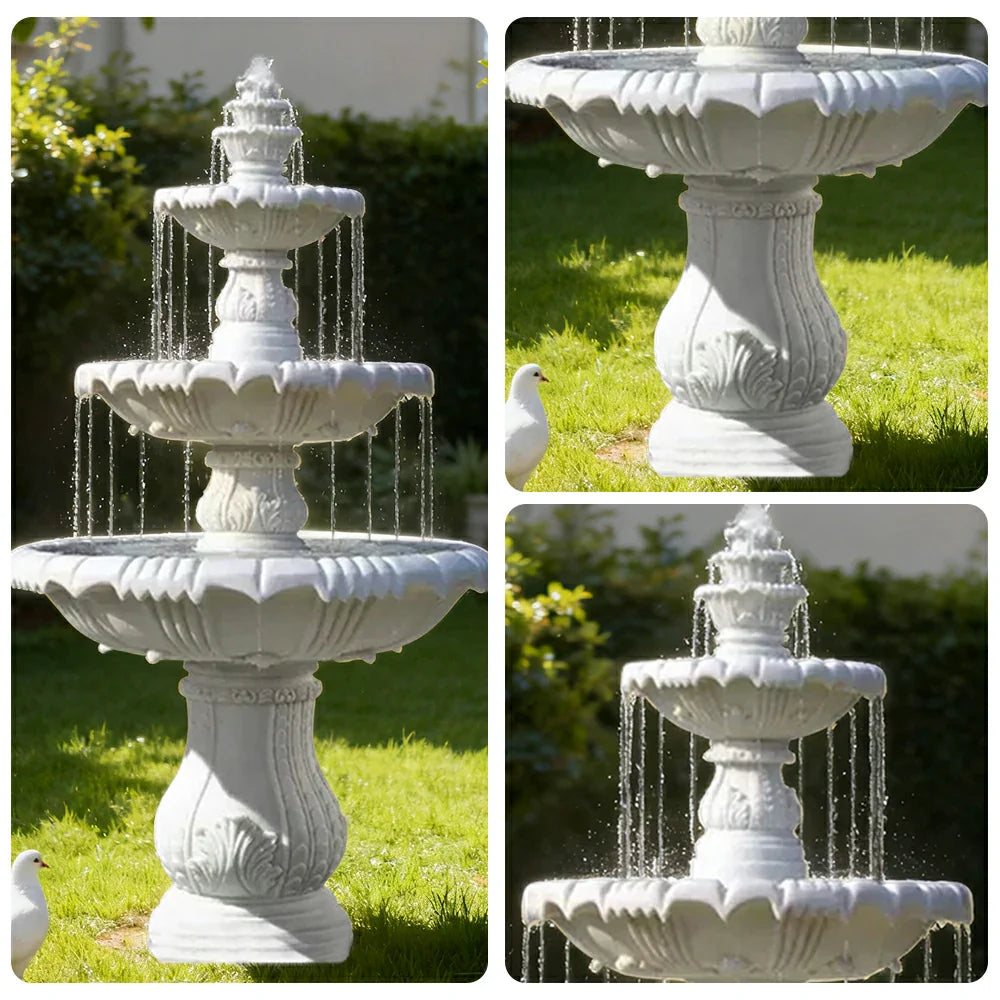 SOLARA Natural Sandstone Outdoor Fountain Built-In Circulation Pump Smooth Stone Texture Pond & Fountain Feature