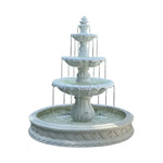 SOLARA Natural Sandstone Outdoor Fountain with 1.5m Fish Pond Built-In Circulation Pump Smooth Stone Texture Pond & Fountain Feature