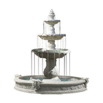 SOLARA Natural Sandstone Outdoor Fountain with 1.6m Fish Pond Built-In Circulation Pump Smooth Stone Texture Pond & Fountain Feature