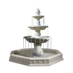 SOLARA Natural Sandstone Outdoor Fountain with 1.9m Fish Pond Built-In Circulation Pump Smooth Stone Texture Pond & Fountain Feature