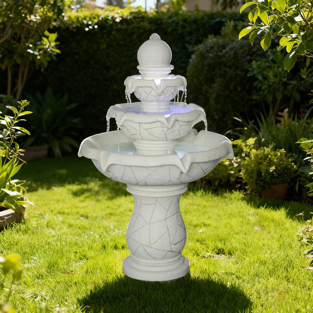 SOLARA Natural Sandstone Outdoor Fountain Flowing Water Hand-Polished Stone Garden Tranquility Feature