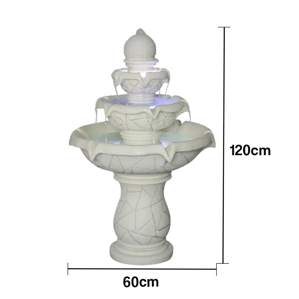 SOLARA Natural Sandstone Outdoor Fountain Flowing Water Hand-Polished Stone Garden Tranquility Feature