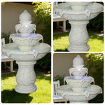 SOLARA Natural Sandstone Outdoor Fountain Flowing Water Hand-Polished Stone Garden Tranquility Feature