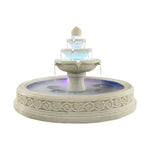 SOLARA Natural Sandstone Outdoor Fountain with 1.7m Fish Pond Flowing Water Hand-Polished Stone Garden Tranquility Feature