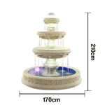 SOLARA Natural Sandstone Outdoor Fountain with 1.7m Fish Pond Carved Sandstone Detail Hand-Polished Surface Serenity