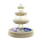 SOLARA Natural Sandstone Outdoor Fountain with 1.7m Fish Pond Carved Sandstone Detail Hand-Polished Surface Serenity