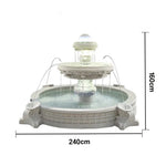 SOLARA Natural Sandstone Outdoor Fountain with 2.4m Fish Pond Built-In Circulation Pump Polished Natural Stone Garden Centre Feature