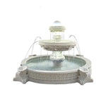 SOLARA Natural Sandstone Outdoor Fountain with 2.4m Fish Pond Built-In Circulation Pump Polished Natural Stone Garden Centre Feature