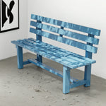 SOLARA Outdoor Thick Solid Garden - 2.5cm Seat, Length, Durable Patio Wood Frame, 120cm Seating Integrated Wooden Bench Blue