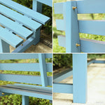 SOLARA Outdoor Thick Solid Garden - 2.5cm Seat, Length, Durable Patio Wood Frame, 120cm Seating Integrated Wooden Bench Blue