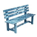 SOLARA Outdoor Thick Solid Garden - 2.5cm Seat, Length, Durable Patio Wood Frame, 120cm Seating Integrated Wooden Bench Blue