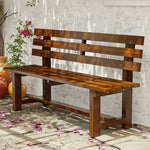 SOLARA Outdoor Seat, 2.5cm Integrated Frame, Garden Seating Wood Wooden Solid - Bench Length, - Patio Thick 120cm Durable Brown
