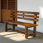 SOLARA Outdoor Seat, 2.5cm Integrated Frame, Garden Seating Wood Wooden Solid - Bench Length, - Patio Thick 120cm Durable Brown