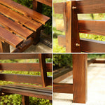 SOLARA Outdoor Seat, 2.5cm Integrated Frame, Garden Seating Wood Wooden Solid - Bench Length, - Patio Thick 120cm Durable Brown