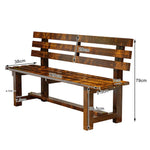 SOLARA Outdoor Seat, 2.5cm Integrated Frame, Garden Seating Wood Wooden Solid - Bench Length, - Patio Thick 120cm Durable Brown