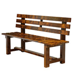 SOLARA Outdoor Seat, 2.5cm Integrated Frame, Garden Seating Wood Wooden Solid - Bench Length, - Patio Thick 120cm Durable Brown