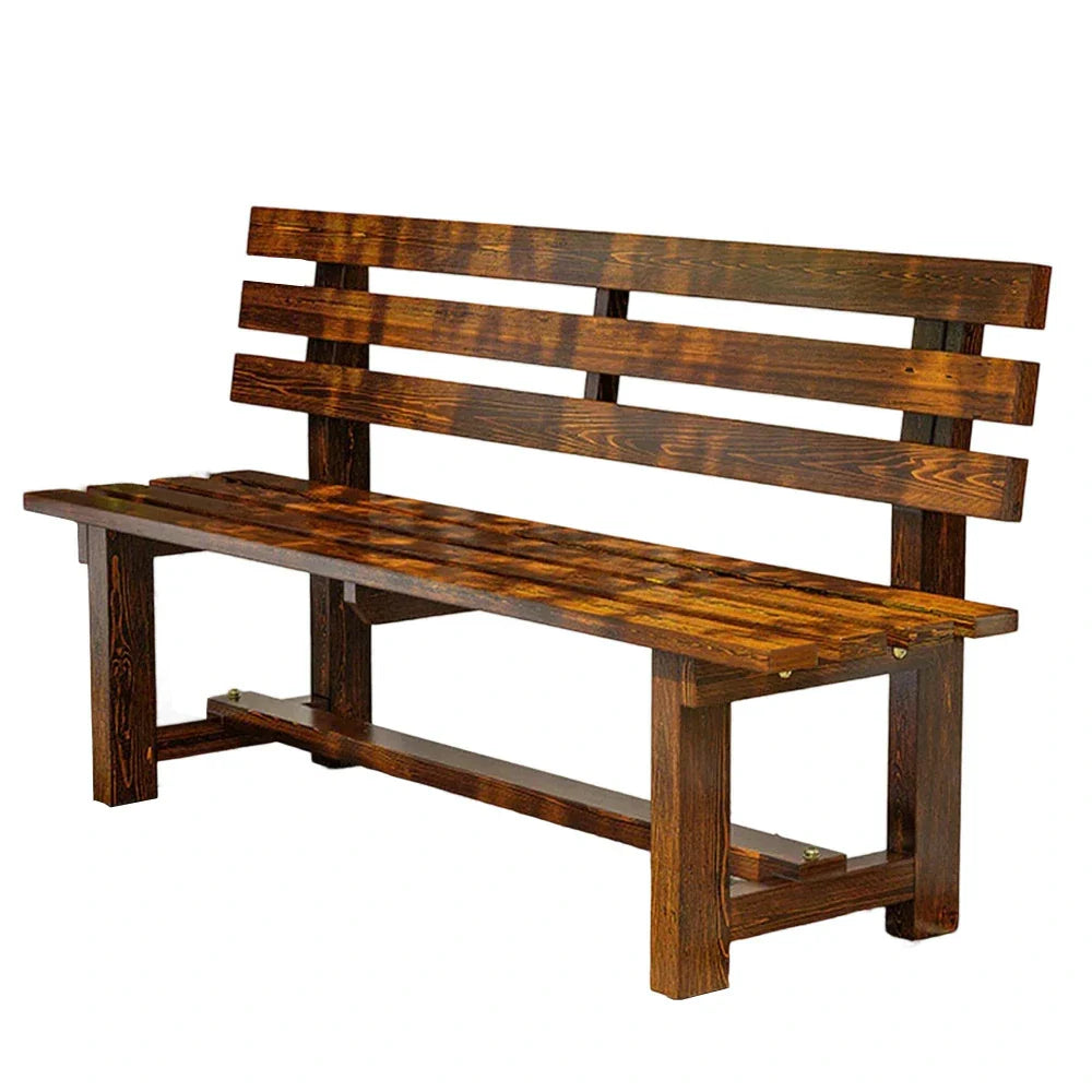 SOLARA Outdoor Seat, 2.5cm Integrated Frame, Garden Seating Wood Wooden Solid - Bench Length, - Patio Thick 120cm Durable Brown
