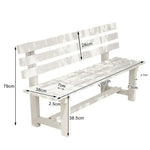 SOLARA Outdoor Bench 120cm Integrated Length, Durable - Solid Seating - Wood Garden Frame, Wooden Thick Patio Seat, 2.5cm White