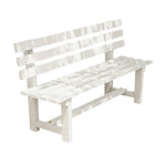 SOLARA Outdoor Bench 120cm Integrated Length, Durable - Solid Seating - Wood Garden Frame, Wooden Thick Patio Seat, 2.5cm White