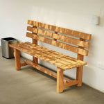 SOLARA Outdoor Integrated 120cm Bench 2.5cm - Wood Durable Patio Thick Garden Seating Length, Solid Seat, Frame, Wooden - Yellow
