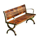 SOLARA Outdoor Patio Courtyard Use - Seating, Backrest Durable Garden 150cm with - Structure Reinforced for Bench Wooden Brown