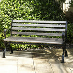SOLARA Outdoor Patio Seating, for Bench Backrest Garden with - Courtyard Wooden - Durable Reinforced Use 150cm Structure Grey