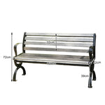 SOLARA Outdoor Patio Seating, for Bench Backrest Garden with - Courtyard Wooden - Durable Reinforced Use 150cm Structure Grey