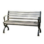 SOLARA Outdoor Patio Seating, for Bench Backrest Garden with - Courtyard Wooden - Durable Reinforced Use 150cm Structure Grey
