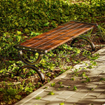 SOLARA Outdoor Garden Patio for Bench with Metal Wooden Seating, Use Reinforced - 150cm Durable Structure Courtyard Frame Brown